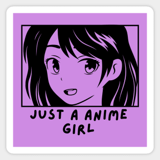Just a girl anime girl Cute Anime girl face Sticker